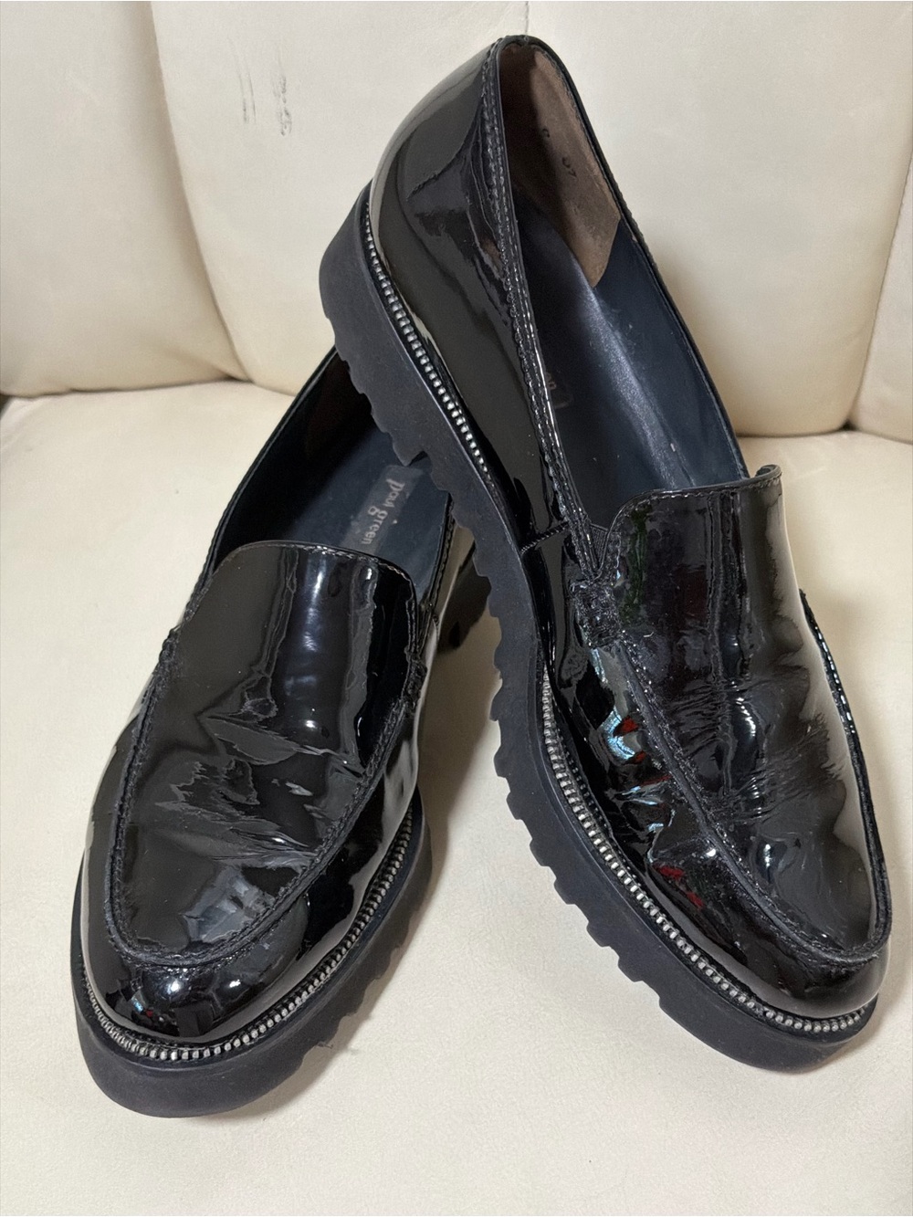 Paul Green Black Patent Slip-On Loafers for woman size 10